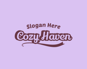 Retro Quirky Cursive Banner Logo