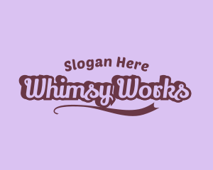 Retro Quirky Cursive Banner logo design