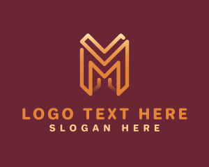 Monoline Letter M Business logo design