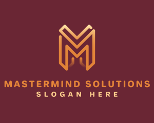 Monoline Letter M Business logo design