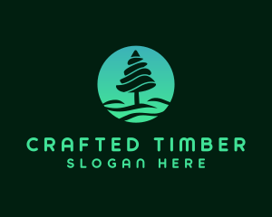 Green Pine Tree logo design