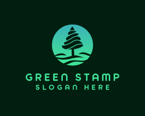 Green Pine Tree logo design