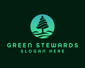 Green Pine Tree logo design