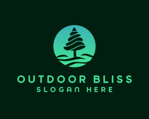 Green Pine Tree logo design