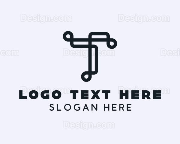 Tech Brand Letter T Logo