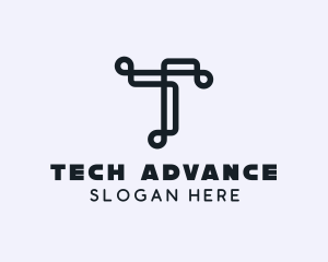 Tech Brand Letter T logo design