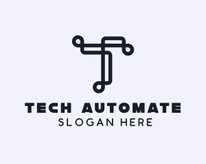 Tech Brand Letter T logo design