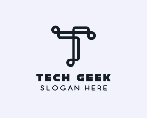 Tech Brand Letter T logo design