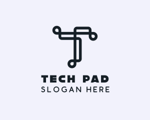 Tech Brand Letter T logo design