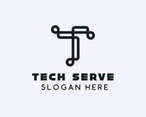 Tech Brand Letter T logo design