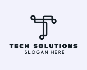 Tech Brand Letter T logo design