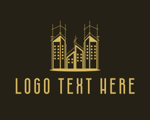 Gold Premium Real Estate Building logo