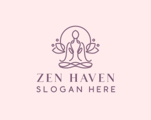 Floral Yoga Zen logo design