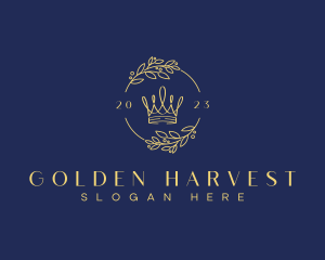 Golden Wreath Crown logo design