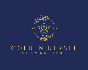 Golden Wreath Crown logo design