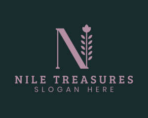 Skincare Brand Letter N logo design