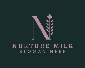 Skincare Brand Letter N logo design