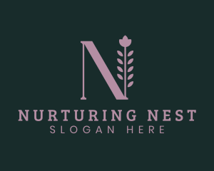 Skincare Brand Letter N logo design