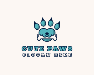 Dog Bone Paw logo design