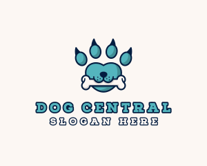 Dog Bone Paw logo design