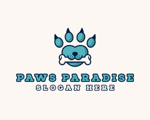 Dog Bone Paw logo design