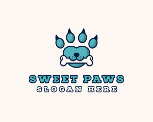 Dog Bone Paw logo design