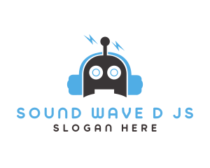 Music Robot Headphones logo design