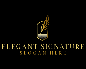 Feather Writing Quill logo design