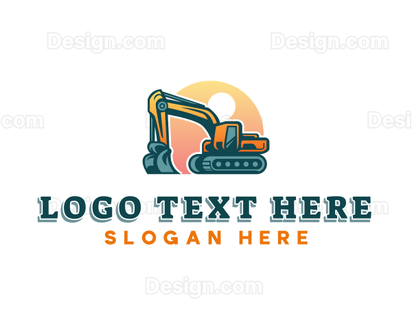 Excavator Digging Machinery Logo