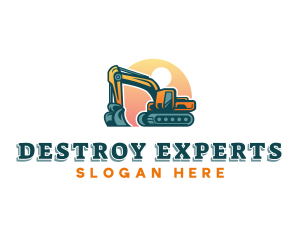 Excavator Digging Machinery logo design