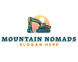 Excavator Digging Machinery logo design