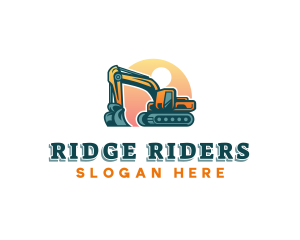 Excavator Digging Machinery logo design