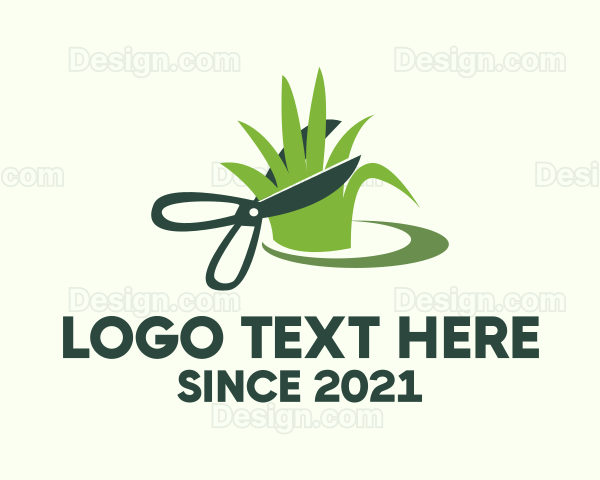 Lawn Care Worker Logo