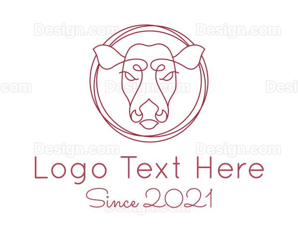 Red Cow Monoline Logo