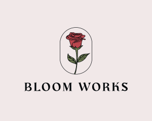 Natural Rose Flower logo design