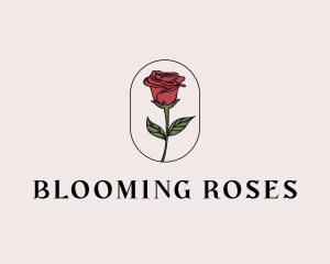 Natural Rose Flower logo design