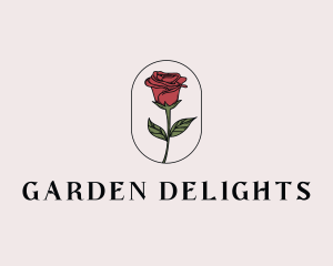 Natural Rose Flower logo design