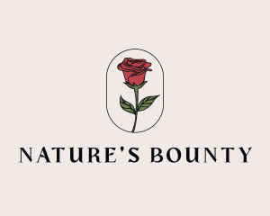 Natural Rose Flower logo design