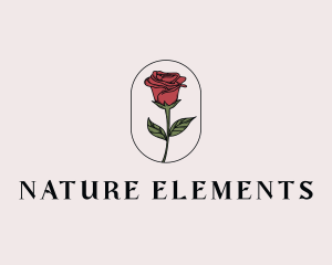 Natural Rose Flower logo design