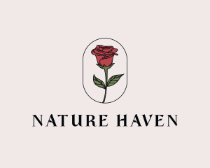 Natural Rose Flower logo design