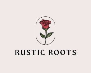 Natural Rose Flower logo design