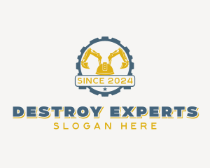 Excavator Construction Demolition logo design