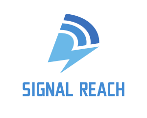 Blue Signal Thunder logo design