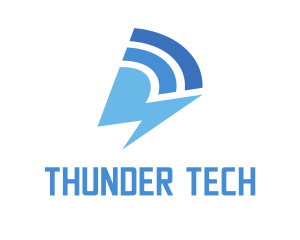 Blue Signal Thunder logo design