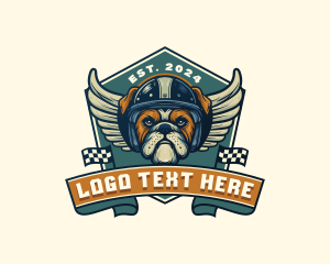 Racing Bulldog Dog logo