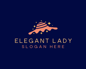 Lady Hat Fashion logo design