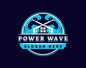 Pressure Wash Wave Cleaning logo design