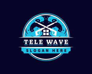 Pressure Wash Wave Cleaning logo design