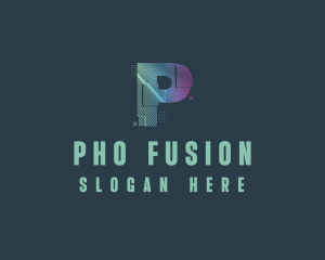 Modern Glitch Letter P logo design