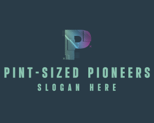 Modern Glitch Letter P logo design